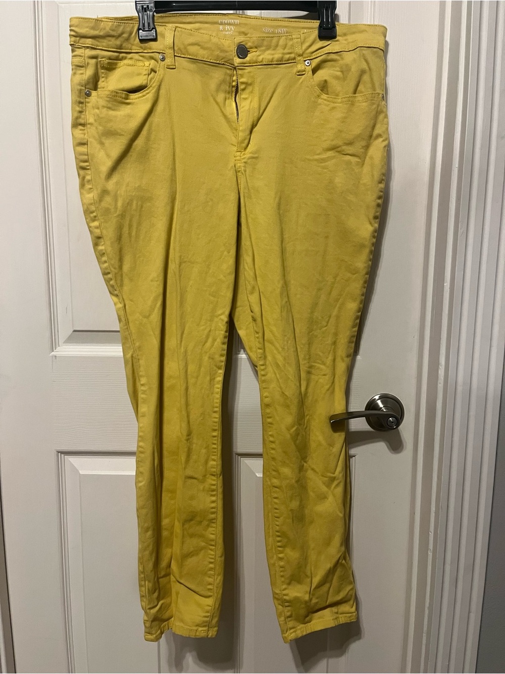 crown & ivy Mustard Yellow Skinny Jeans